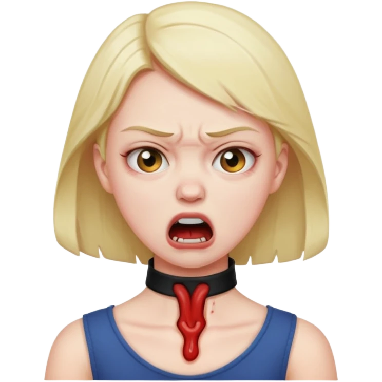 Angry girl chocking her own neck emoji