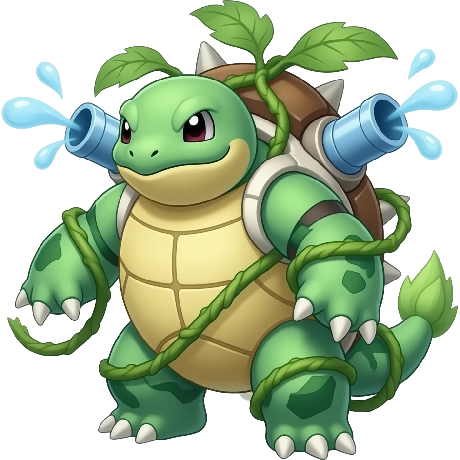 Venusaur-Ivysaur-Blastoise-hybrid-fusion emoji