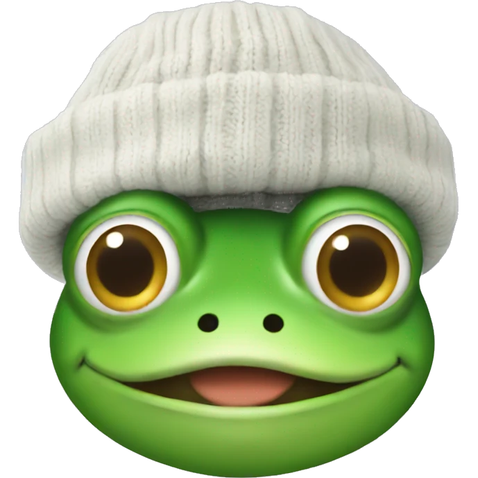 Frog emoji with a beanie emoji