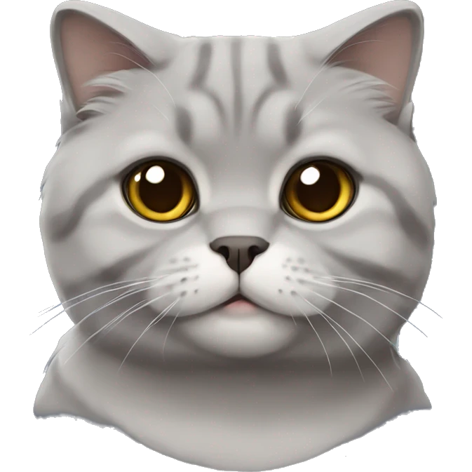 grey scottish fold cat emoji