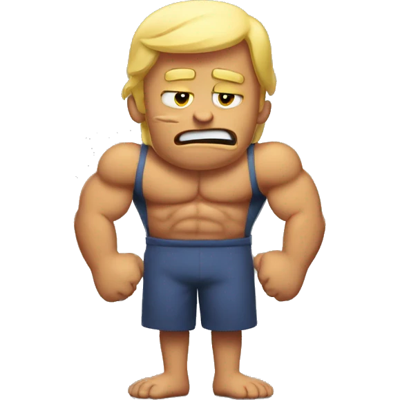 Shrugging emoji with a muscle flex emoji
