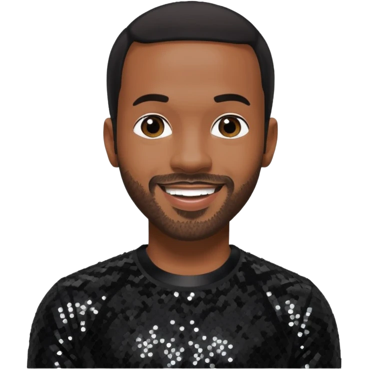 Craig David with black sequin outfit emoji