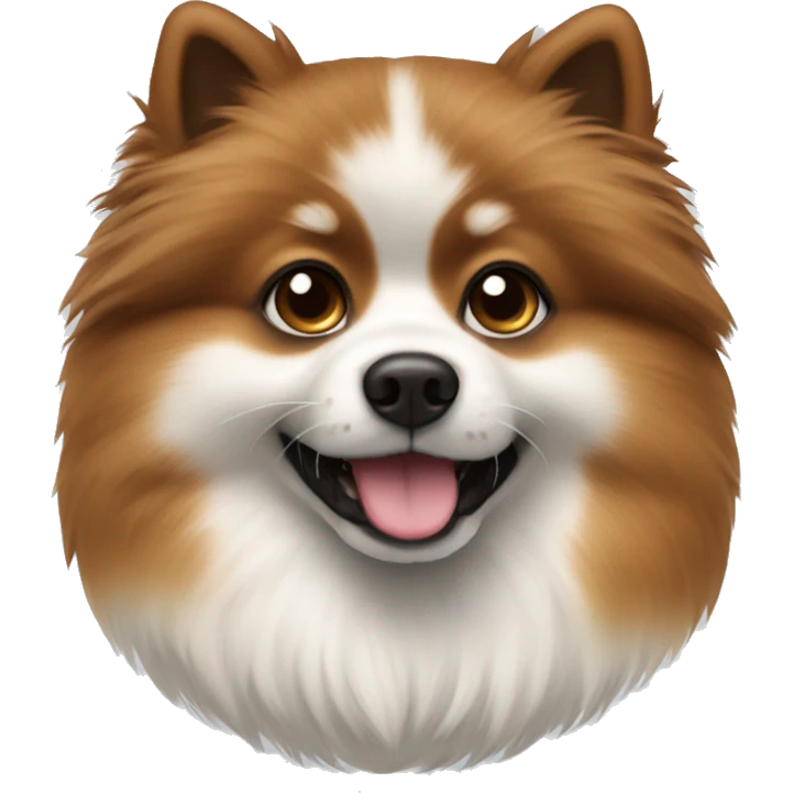 A pomeranaian with brown and white fur  emoji