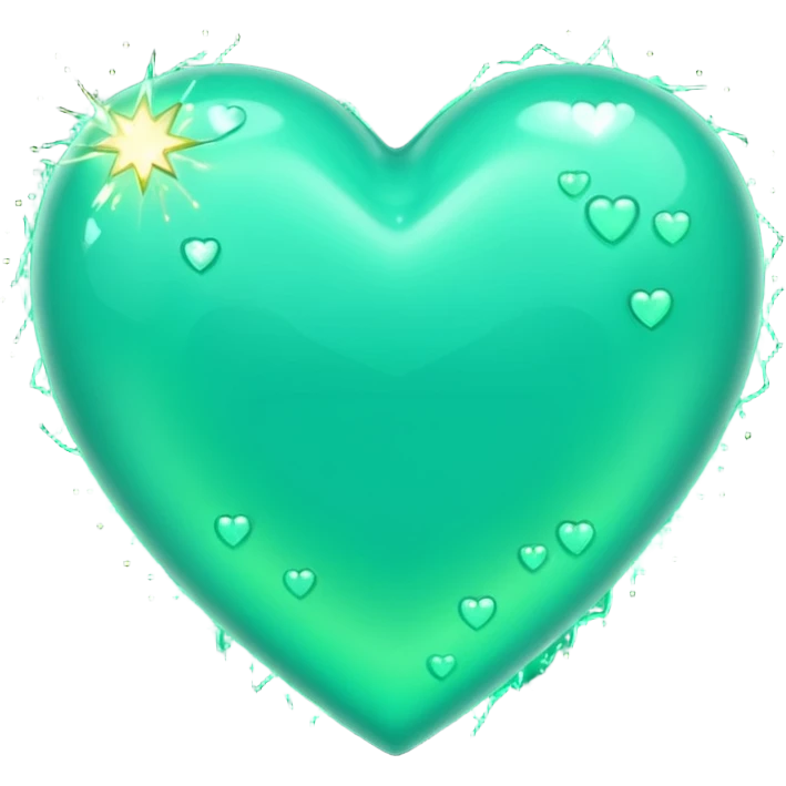 mint green heart with sparks emoji