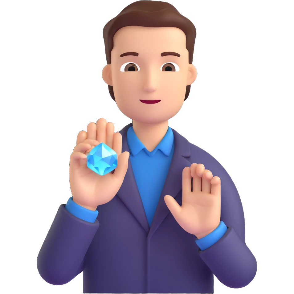 chiropractor with healing crystal minerals emoji