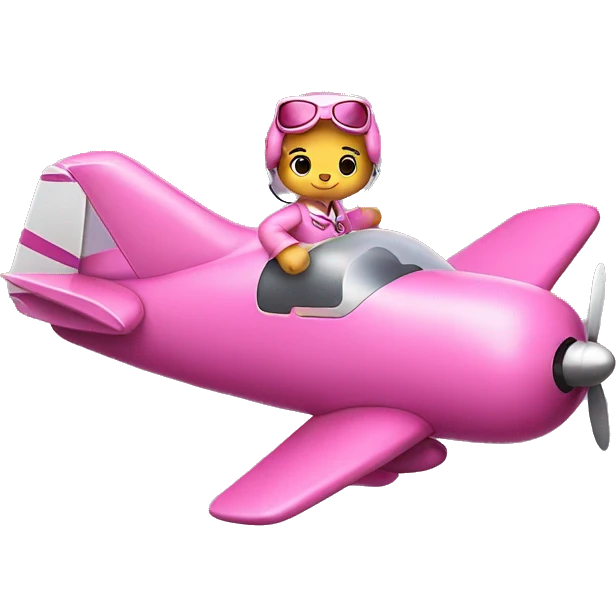Hello Kitty the character as a pilot flying a pink airplane emoji