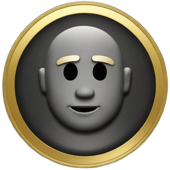 I want you to draw me a black coin with the letter (F) inside it in gold emoji