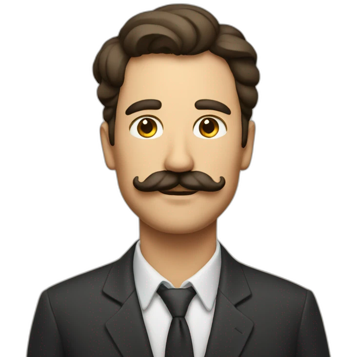 un homme avec une petite moustache emoji