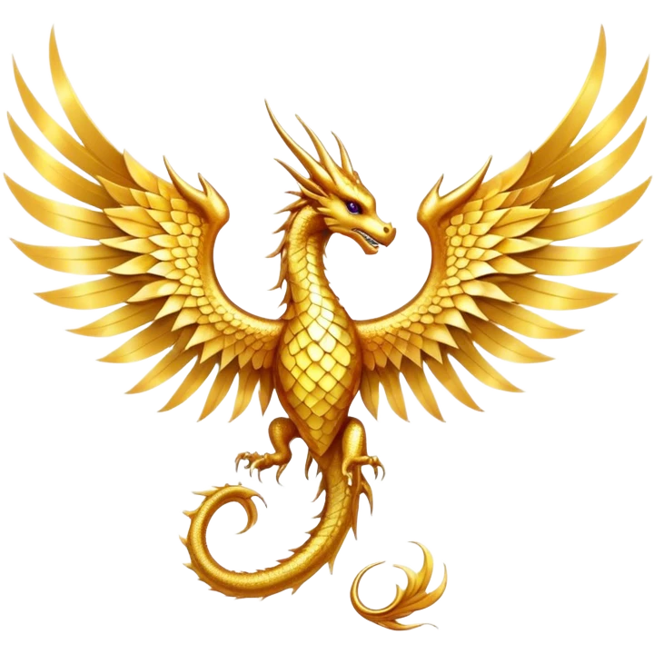 Golden Dragon wings emoji