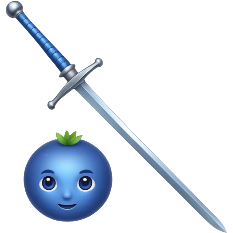 Blueberry fruit with sword emoji