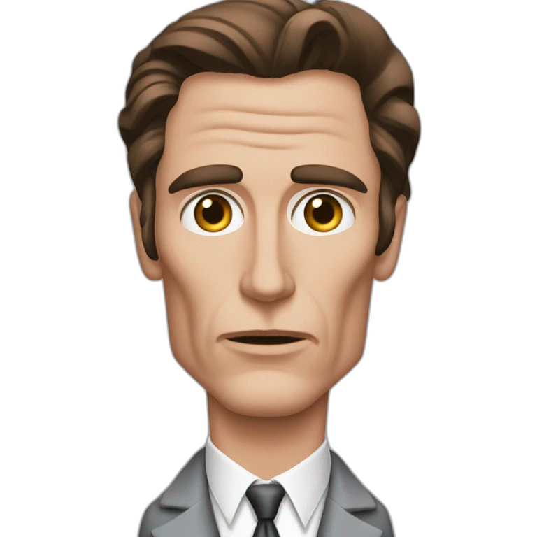 Patrick bateman, square jaw, kisses, narrowed eyes emoji