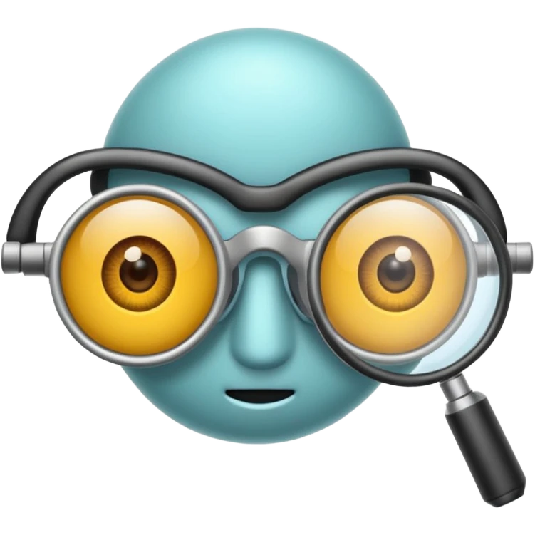 oculos, lente e microscopio emoji