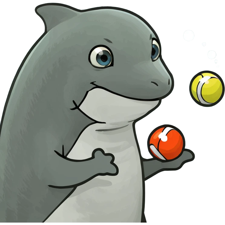 Dolphin juggling balls emoji