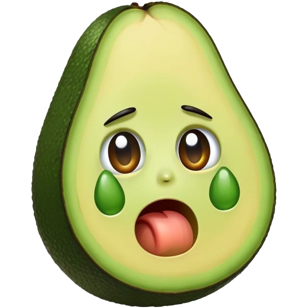 sad avocado crying emoji