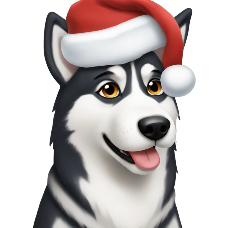 Christmas husky emoji