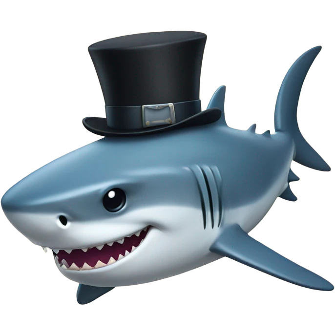 shark with tophat emoji