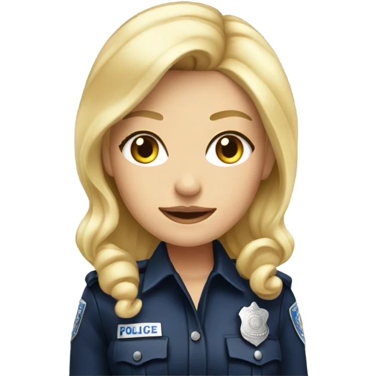 Blonde female in glittery police outfit emoji