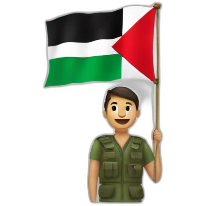 une personne avec le drapeau de la palestine emoji
