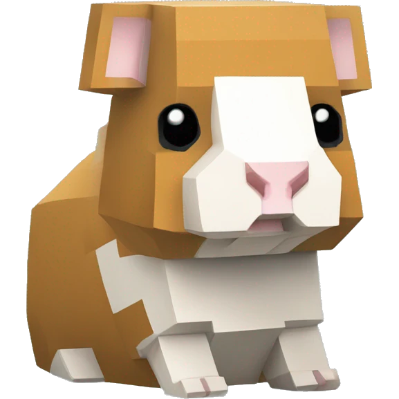 Minecraft style statue of a guineapig emoji