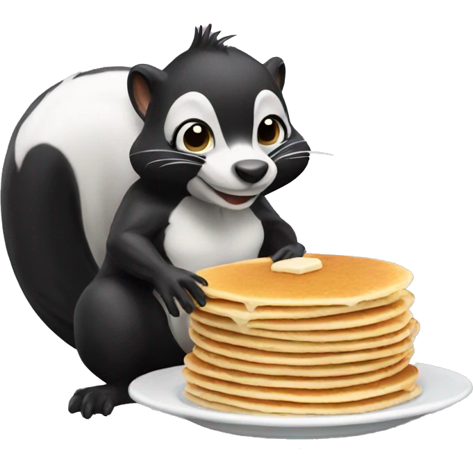 skunk eating pancakes emoji