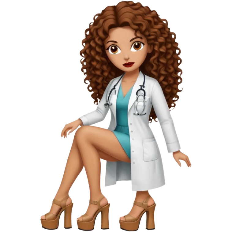 Sensual Spanish Lilith core evil surgeon.hair is brown long and  curly with 7 inch platform heels.she is a  Surgeon that works for the cartel emoji