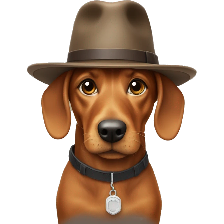 Un teckel avec un chapeau  emoji