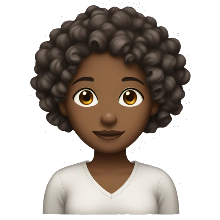 black lighter skin girl with curly hair emoji