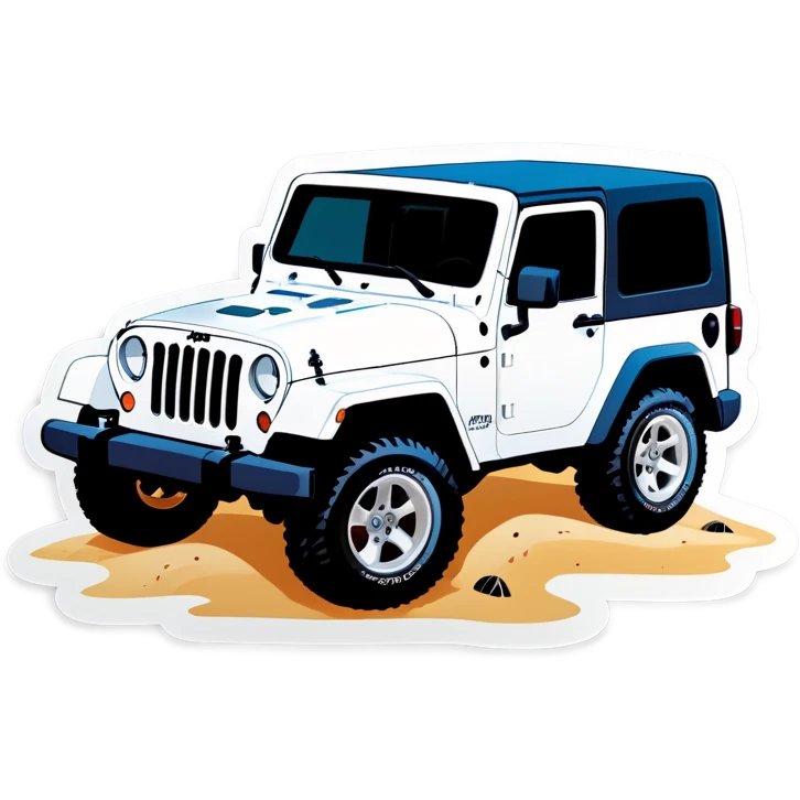 White Jeep on the beach emoji