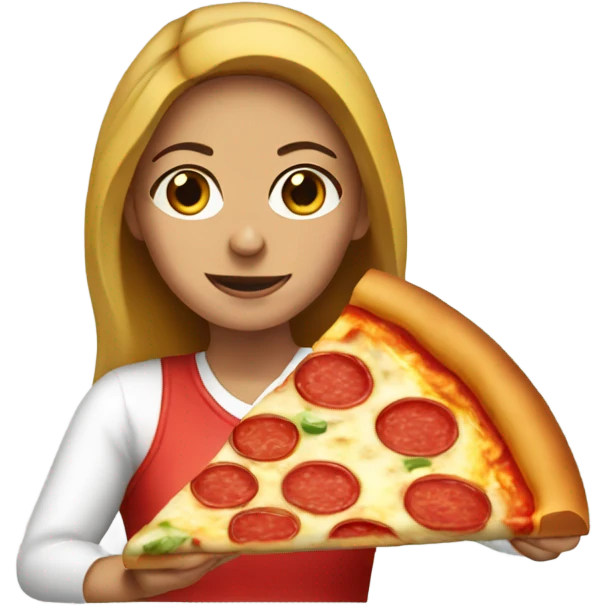 Woman slice of pizza emoji