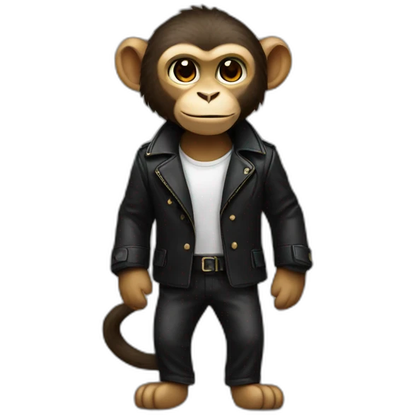 monkey leopard wearning a black jacket emoji