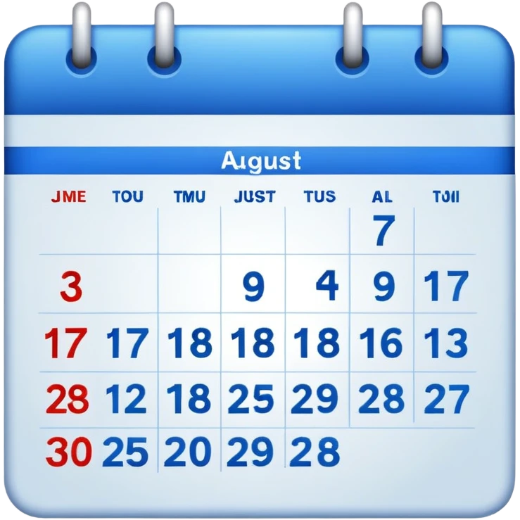  13 August calender emoji emoji
