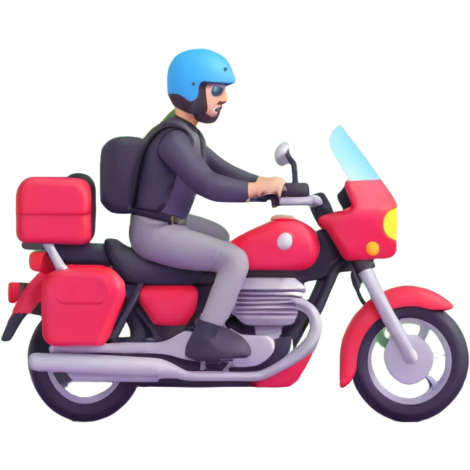 motorcycle touring through scenic countryside emoji