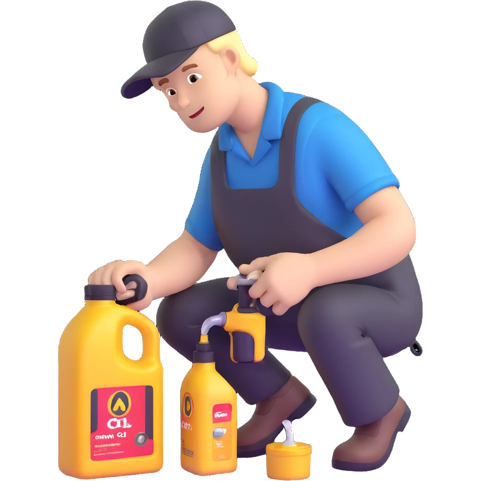 mechanic changing car oil emoji