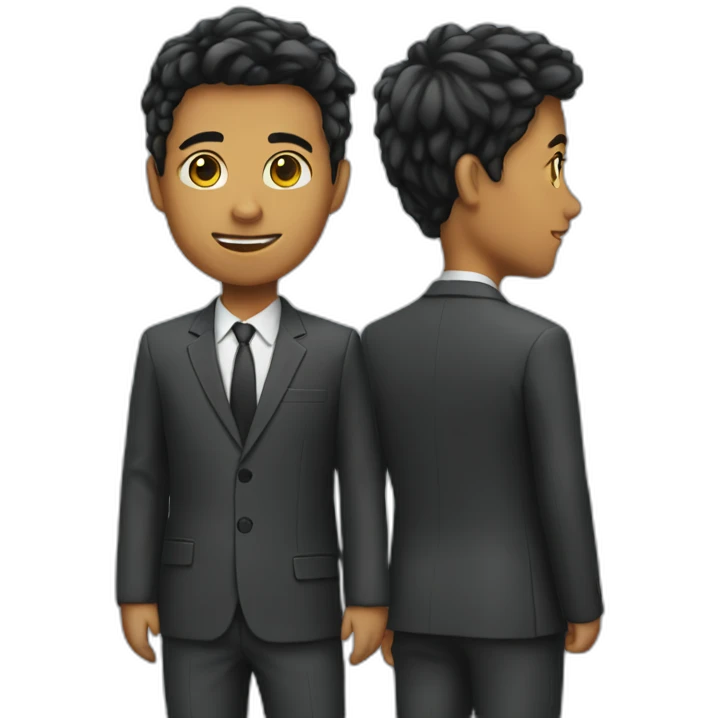 Teenager with suit emoji