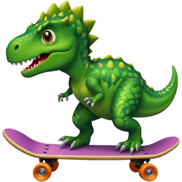 Dinosaur on a skateboard emoji