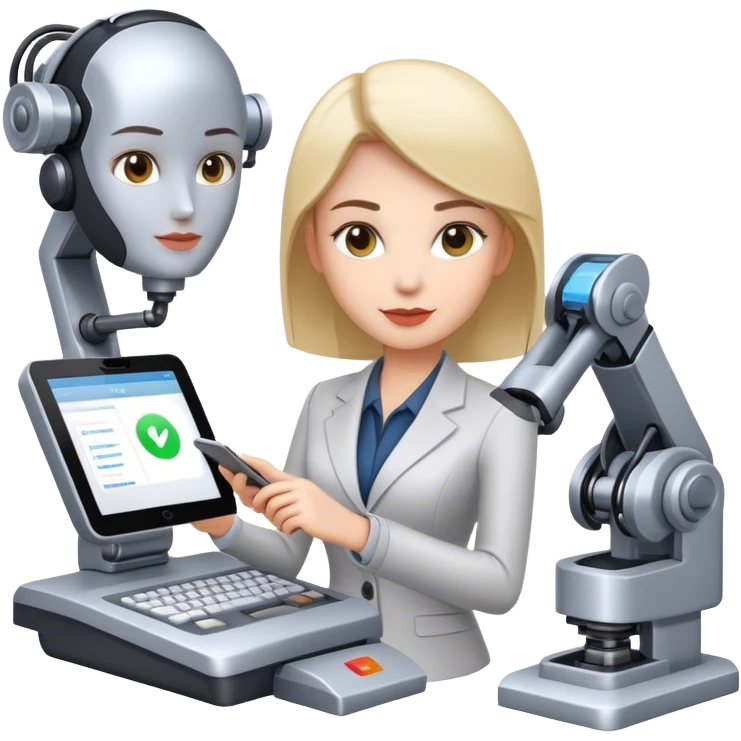 Female Business manager and automation emoji