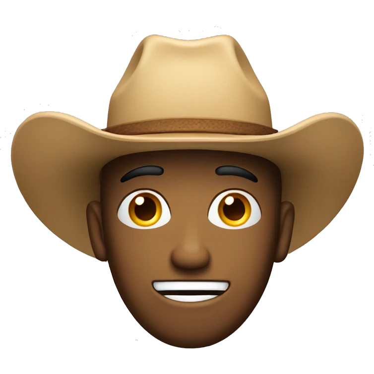 smiling face with confused eyes cowboy hat emoji