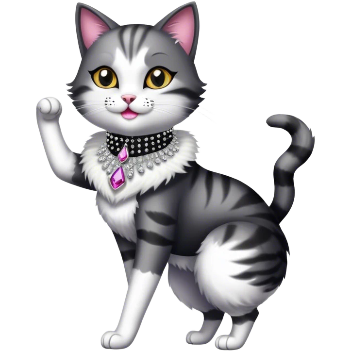 cat dancing burlesque emoji