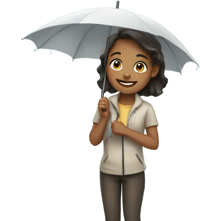 smiling girl with umbrella happy birthday  emoji