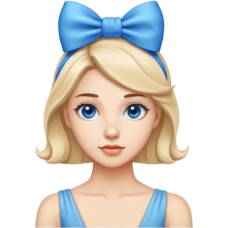 woman wearing a blue bow on her head emoji