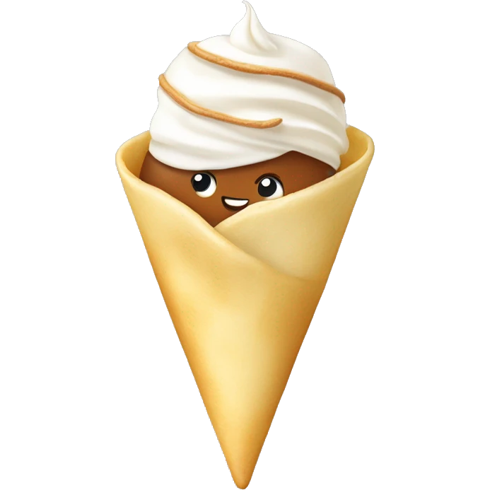 crepe with nuttela and whip cream emoji