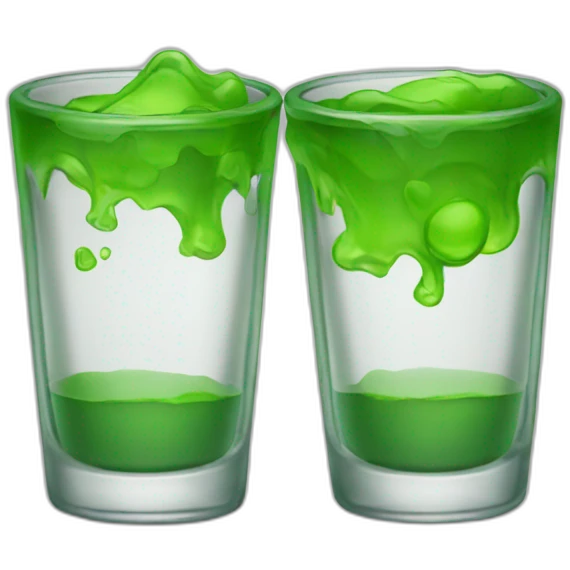 shotglass with green contents and without-face emoji