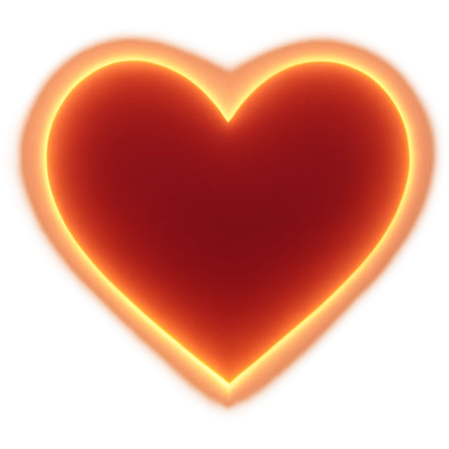heart with a soft glowing edge, digital illustration, no background emoji