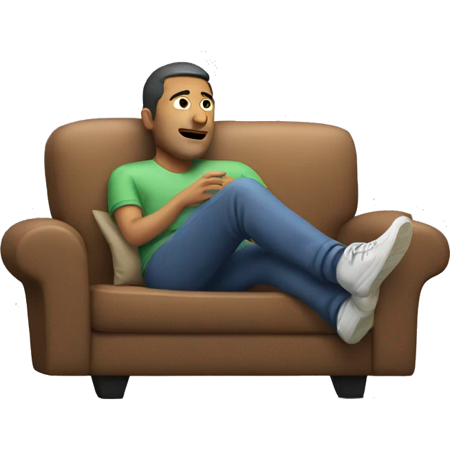 Man relaxing and watching tv emoji