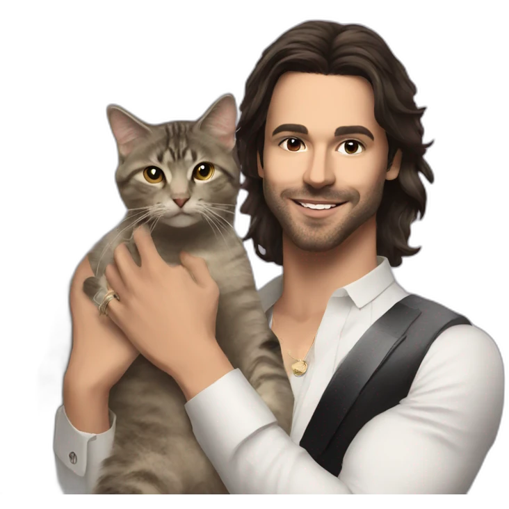Singer Damiano David with cat emoji