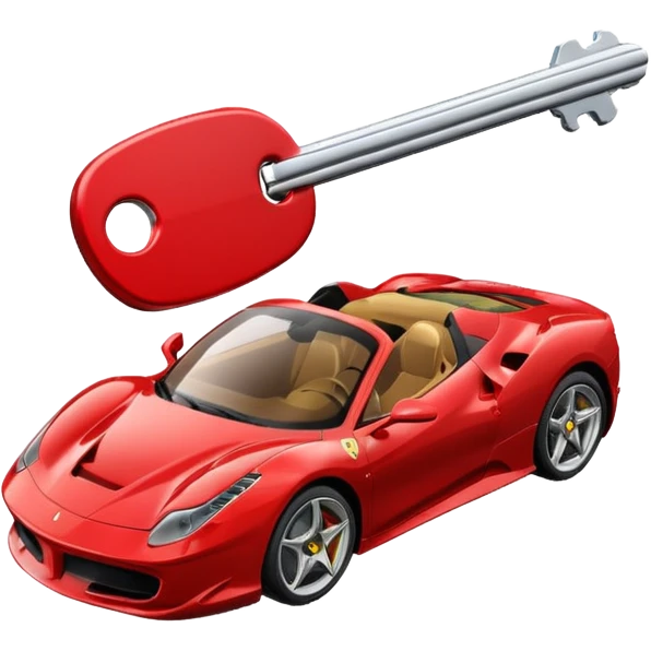 red Ferrari key with a red background emoji