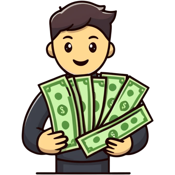 Holding stack of money emoji