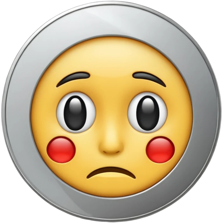 Coin , silver, neagtive emoji. emoji