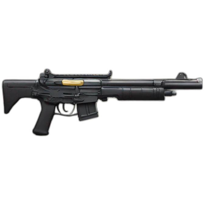 Macron avec un gros fusil emoji