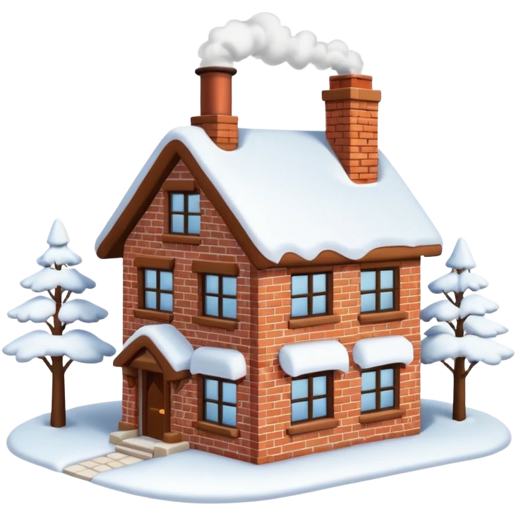 house with snow emoji